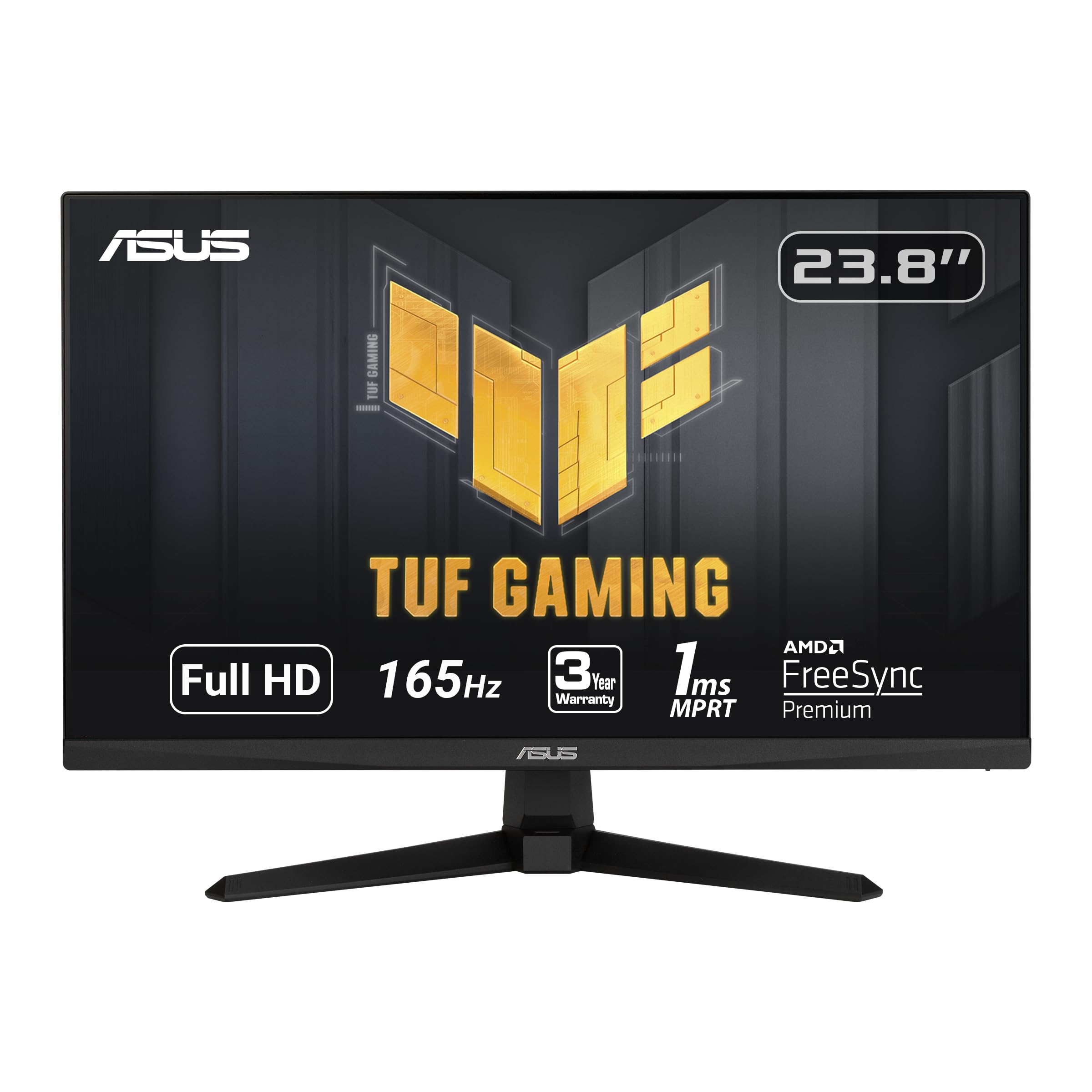 ASUS TUF Gaming 23.8” 1080P Monitor (VG247Q1A) - Full HD 165Hz (Supports 144Hz) 1ms Extreme Low Motion Blur Adaptive-sync FreeSync Premium Shadow Boost Speakers Eye Care HDMI DisplayPort