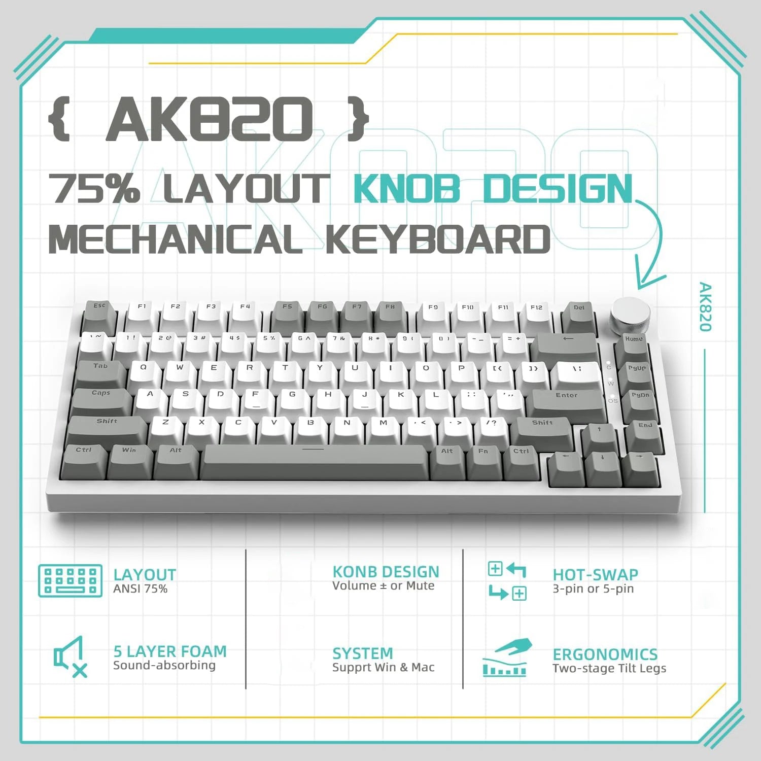 AJAZZ AK820 Mechanical Gaming Keyboard