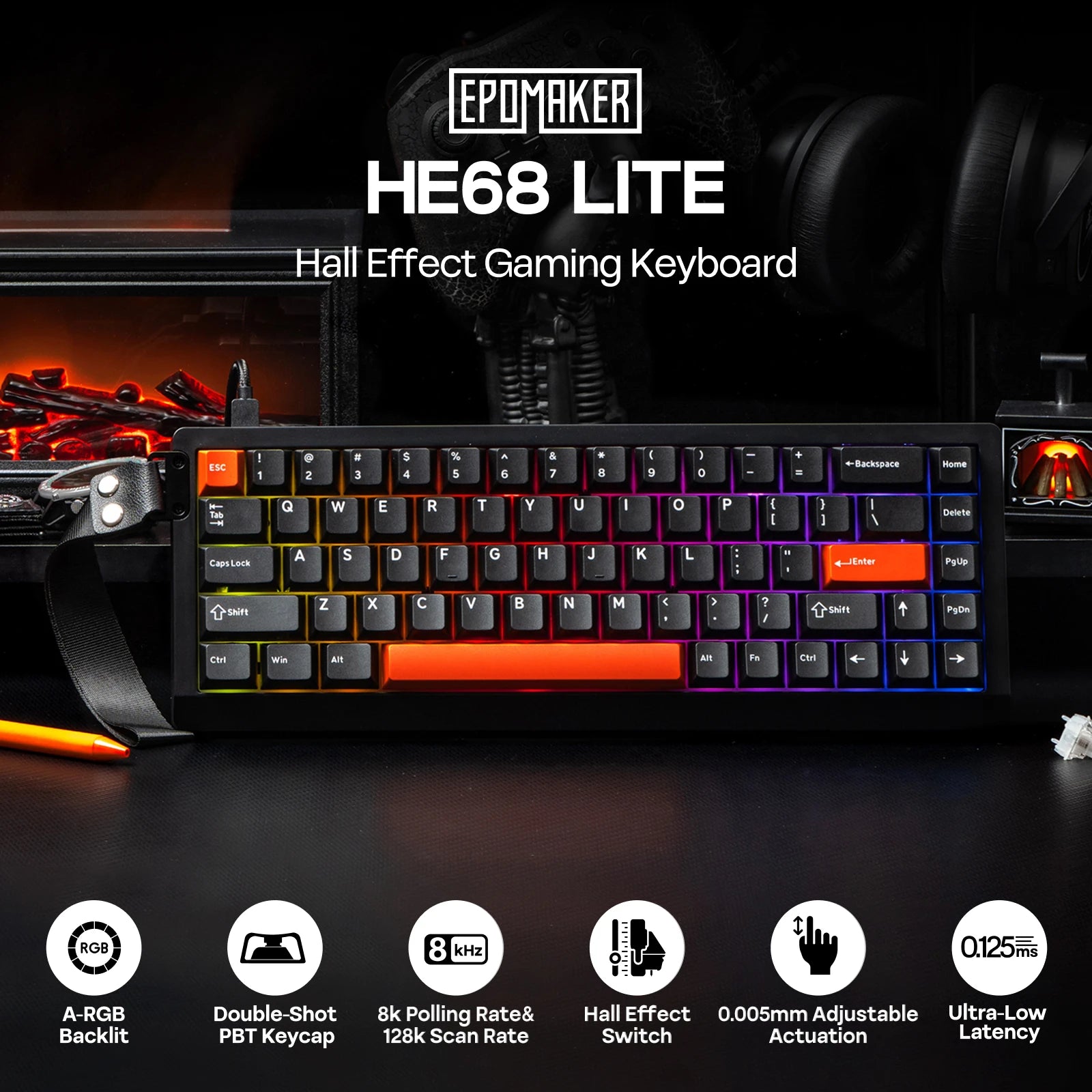 EPOMAKER HE68 Lite Hall Effect Gaming Keyboard