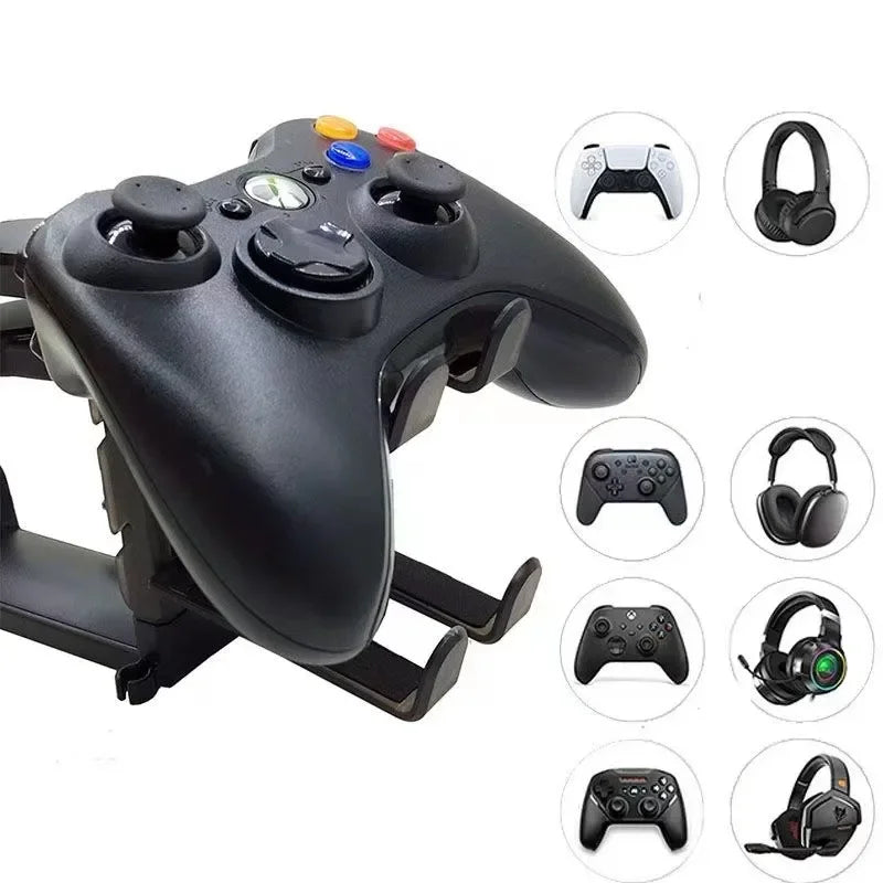 2-in-1 Gaming Headset & Controller Stand – Desk Edge Clip-On Holder