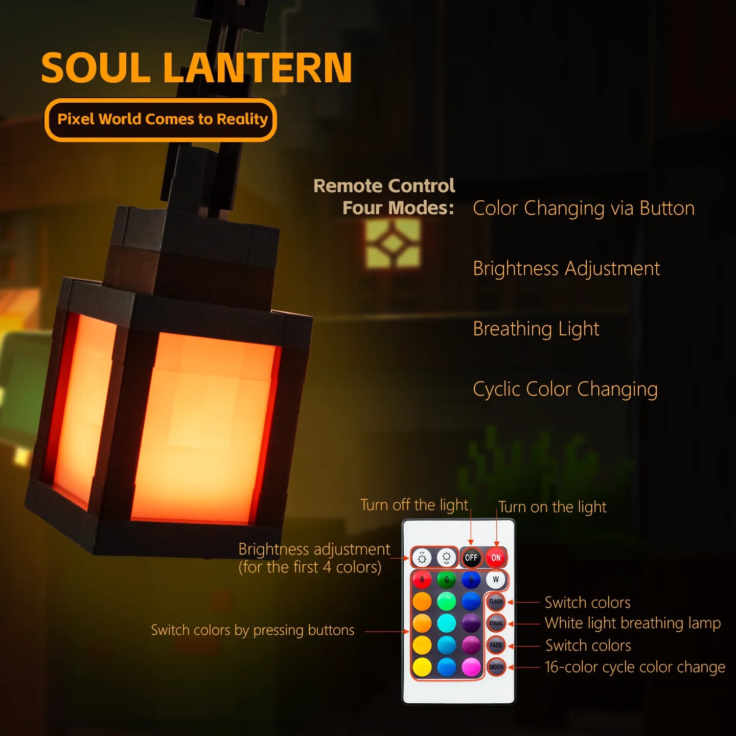 Pixel Art Lantern — 16 Color LED Night Light