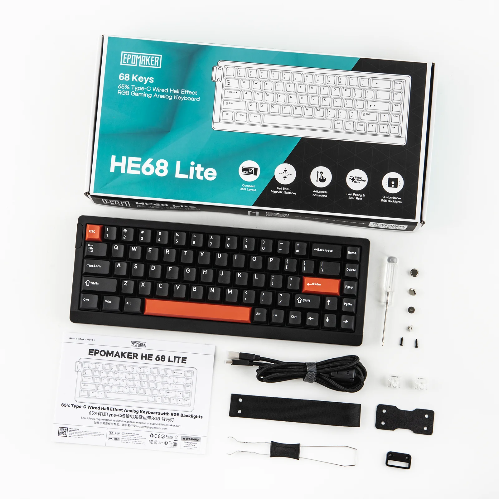 EPOMAKER HE68 Lite Hall Effect Gaming Keyboard