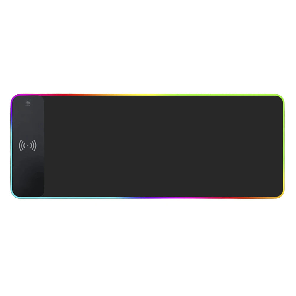 Pro Gaming Desk Mat – RGB LED & Built-in Wireless Charging Pad