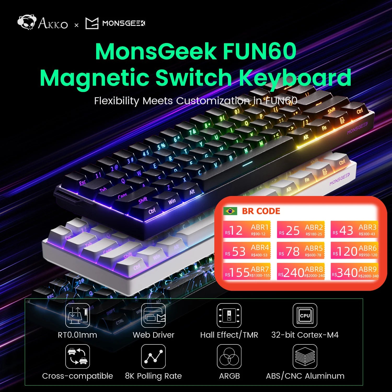 Akko MonsGeek FUN60 Mechanical Gaming Keyboard