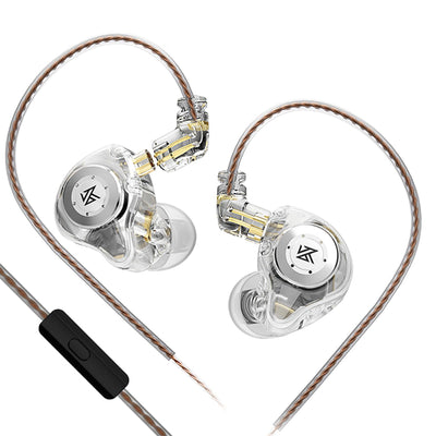 KZ EDX PRO Gaming Earbuds KZ in Ear Monitors Deep Bass Sound Wired Earbuds HiFi in Ear Headphones with New 1DD 10mm Dynamic Driver IEM Detachable Cable for Music Gaming Video (White with mic)