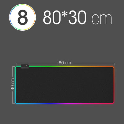 RGB LED Gaming Mousepad — 14 Light Modes | 10 Sizes | Waterproof