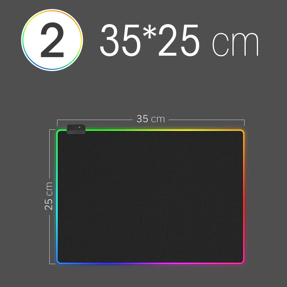 RGB LED Gaming Mousepad — 14 Light Modes | 10 Sizes | Waterproof