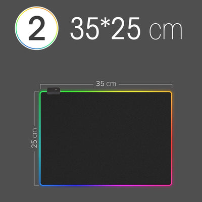 RGB LED Gaming Mousepad — 14 Light Modes | 10 Sizes | Waterproof