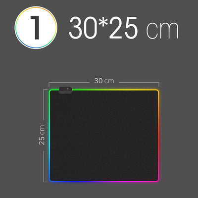 RGB LED Gaming Mousepad — 14 Light Modes | 10 Sizes | Waterproof