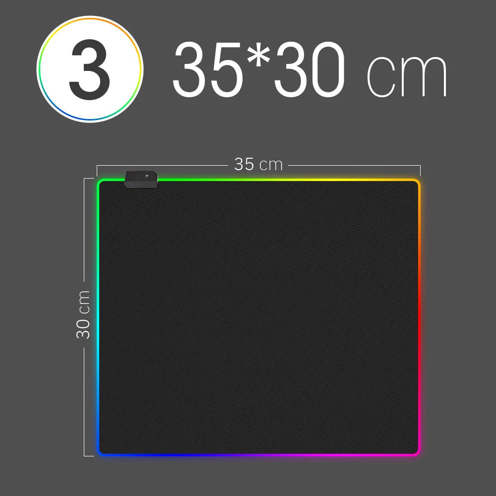 RGB LED Gaming Mousepad — 14 Light Modes | 10 Sizes | Waterproof