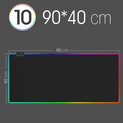RGB LED Gaming Mousepad — 14 Light Modes | 10 Sizes | Waterproof