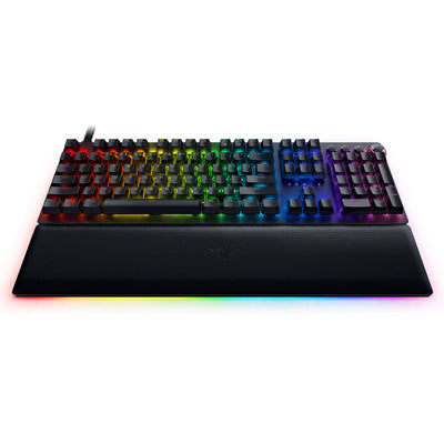 Razer Huntsman V2 Optical Gaming Keyboard: Fastest Clicky Optical Switches w/Quick Keystrokes - Doubleshot PBT Keycaps - Dedicated Media Keys & Dial - Ergonomic (Renewed) Black