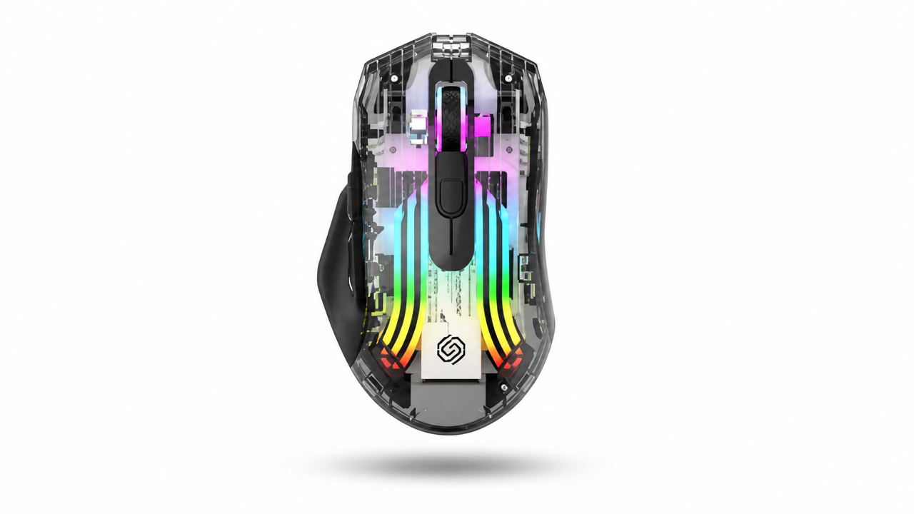 Aesthetic Clear Wireless Mouse   RGB Glow
