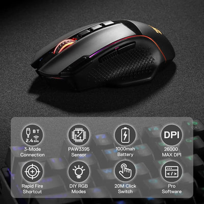 Redragon M991 Wireless Gaming Mouse | 26,000 DPI & RGB