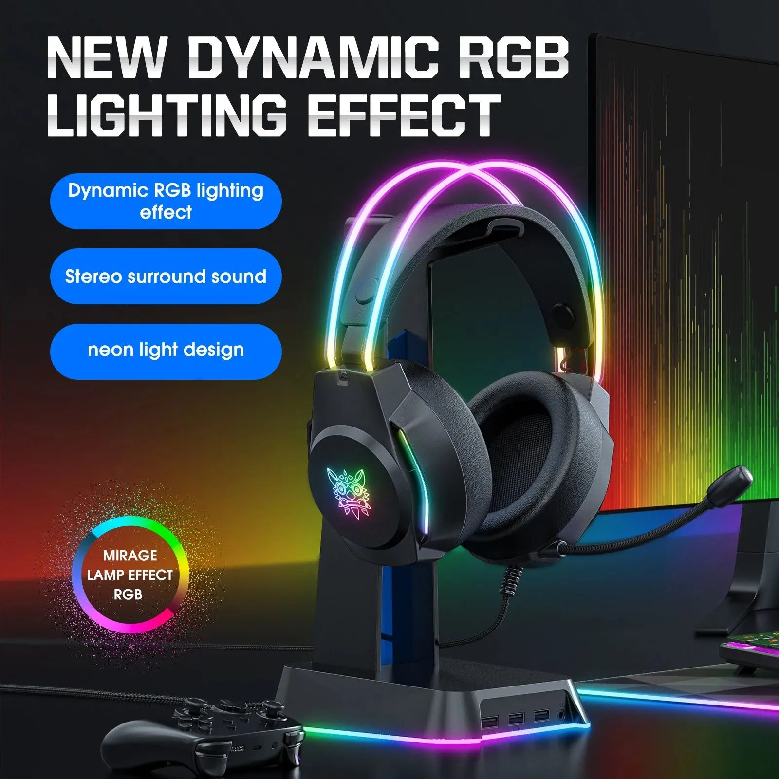 ONIKUMA RGB Gaming Headset | Stereo Sound & HD Mic
