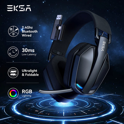 EKSA G19BT Wireless Gaming Headset | 2.4GHz, Bluetooth 5.4 & 25H Battery