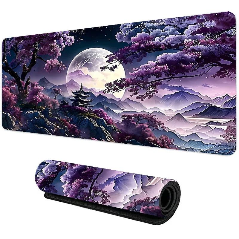 Night Moonlight Large Gaming Desk Mat – Non-Slip Esports Mousepad
