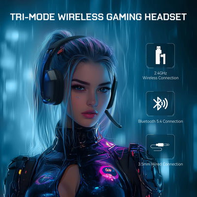 EKSA G19BT Wireless Gaming Headset | 2.4GHz, Bluetooth 5.4 & 25H Battery