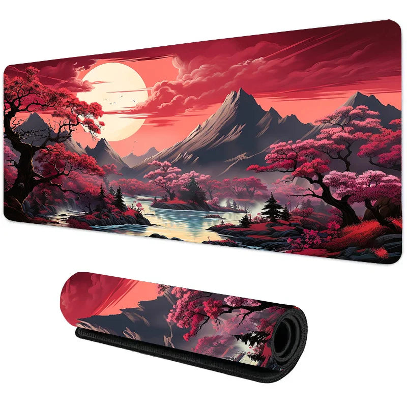 Night Moonlight Large Gaming Desk Mat – Non-Slip Esports Mousepad