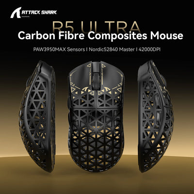 Attack Shark R5 Ultra | Wireless 8K Gaming Mouse — 39g Carbon Fiber