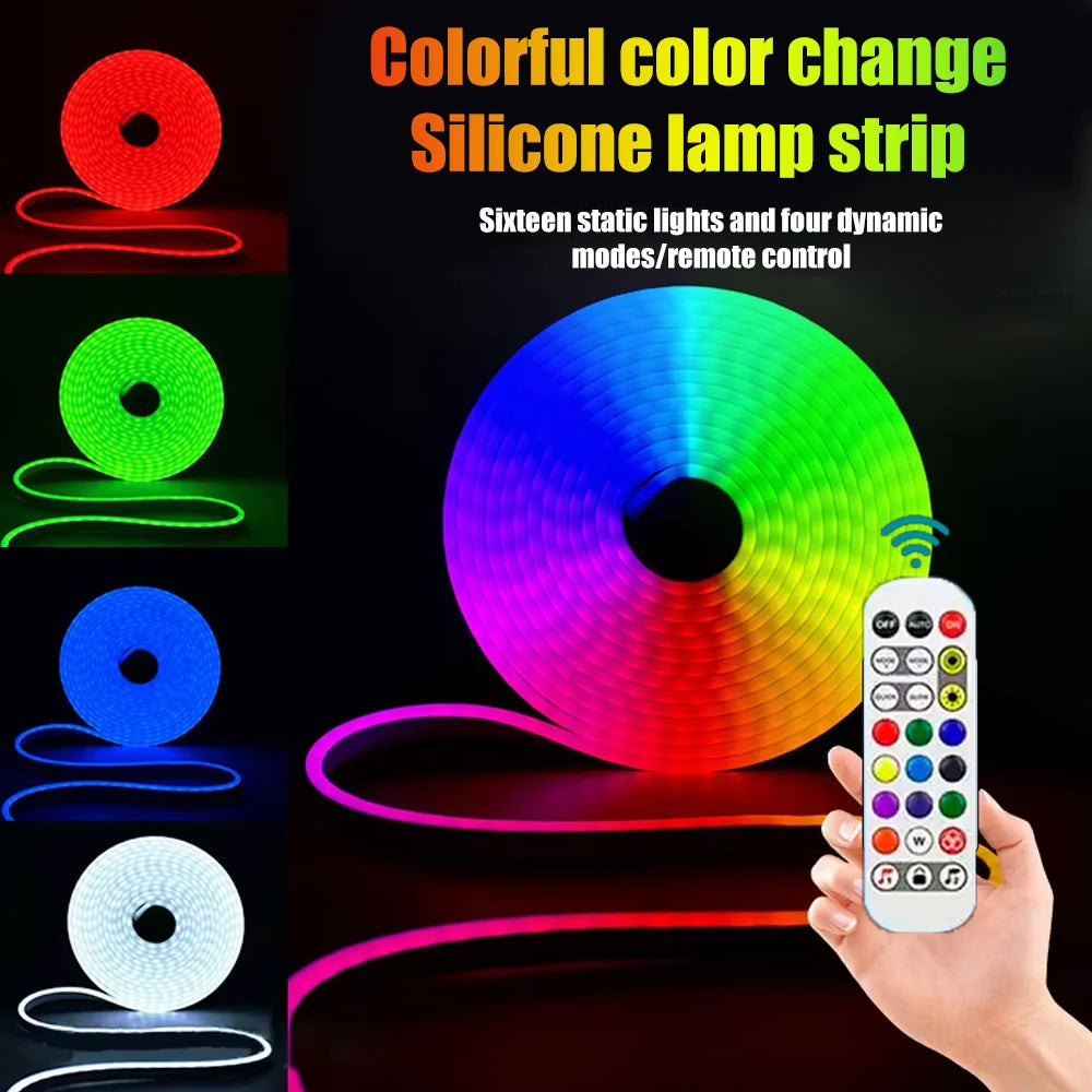 WISCOLOR 24V Smart RGB Neon Strip Lights — WiFi & Voice Control | Gaming & Home Decor