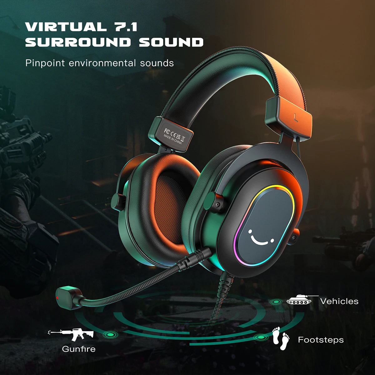 Fifine   Dynamic   RGB   Gaming   Headset