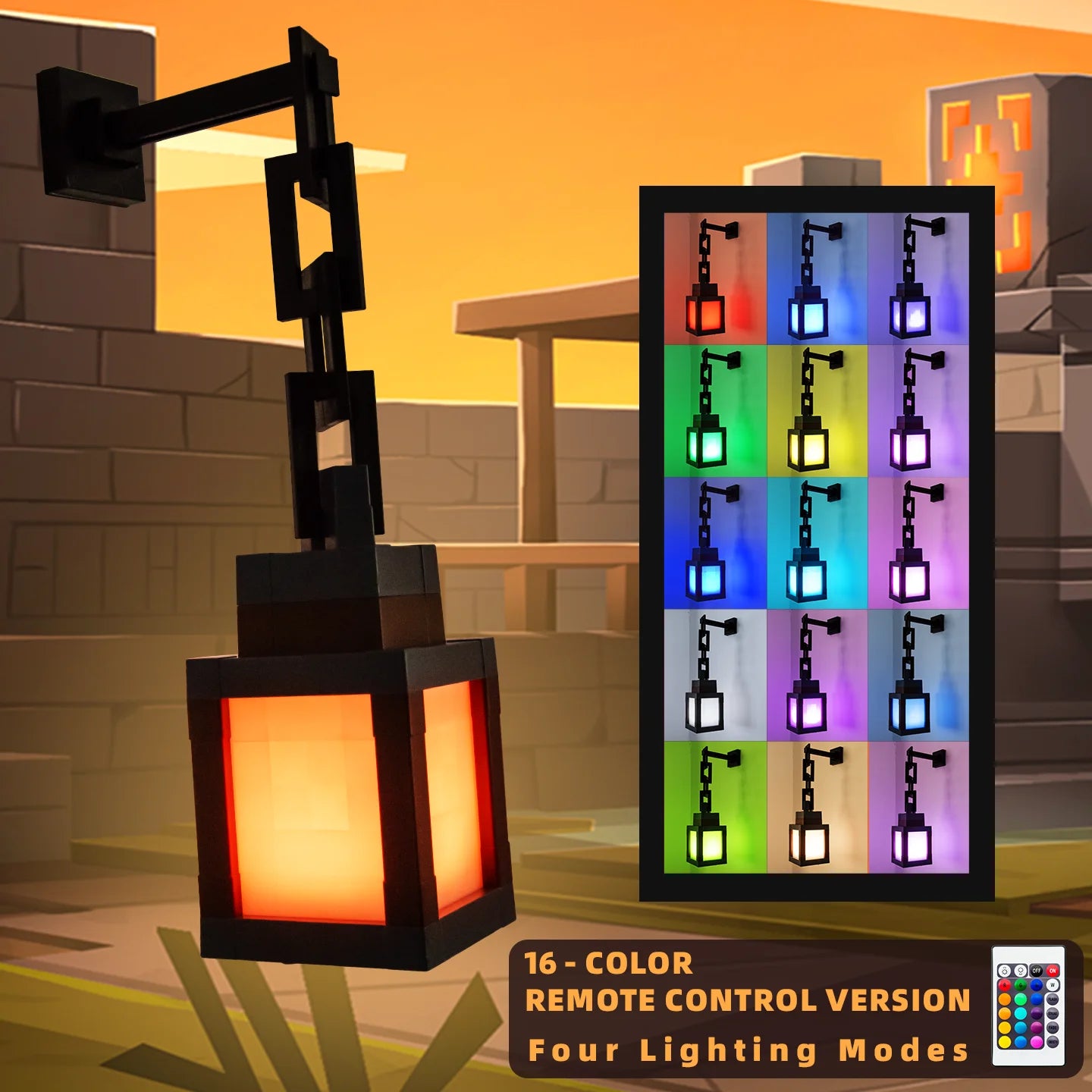Pixel Art Lantern — 16 Color LED Night Light