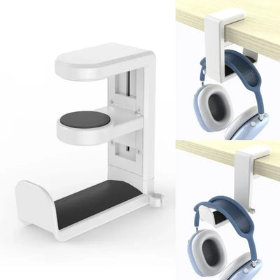 2-in-1 Gaming Headset & Controller Stand – Desk Edge Clip-On Holder