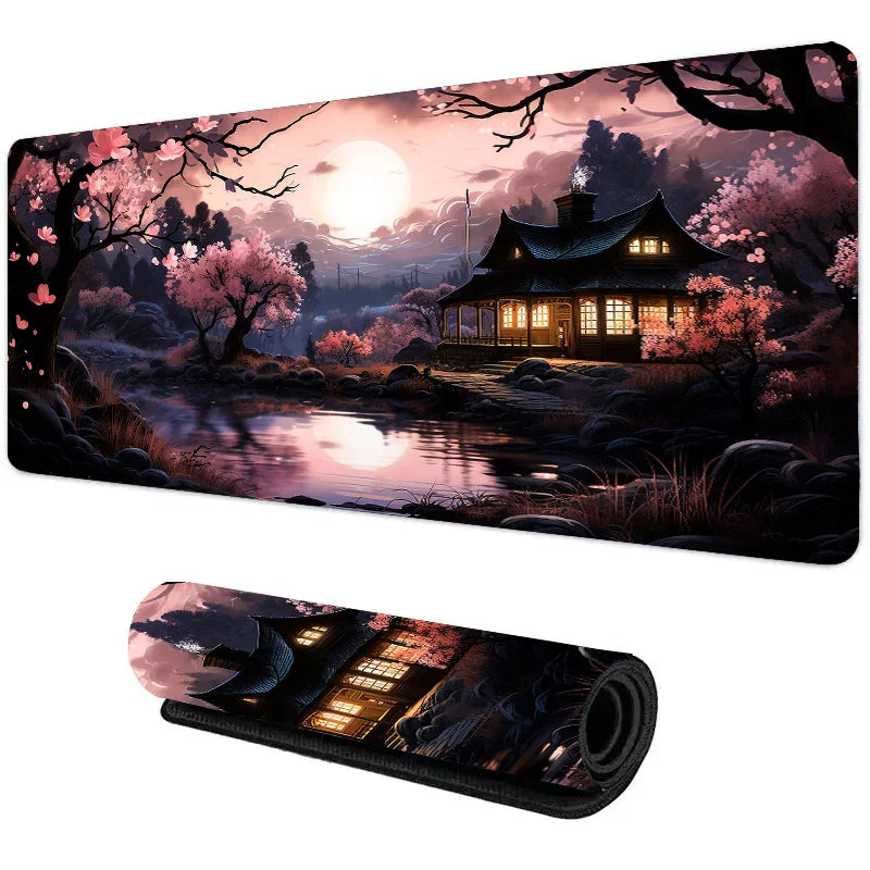 Night Moonlight Large Gaming Desk Mat – Non-Slip Esports Mousepad