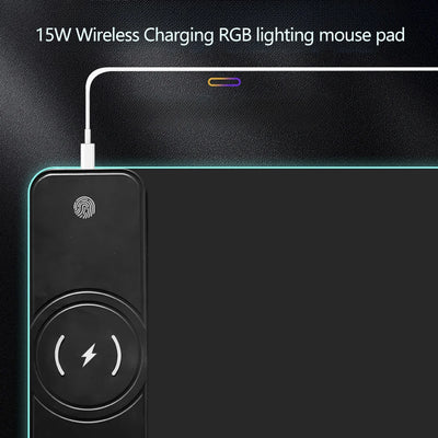 Pro Gaming Desk Mat – RGB LED & Built-in Wireless Charging Pad