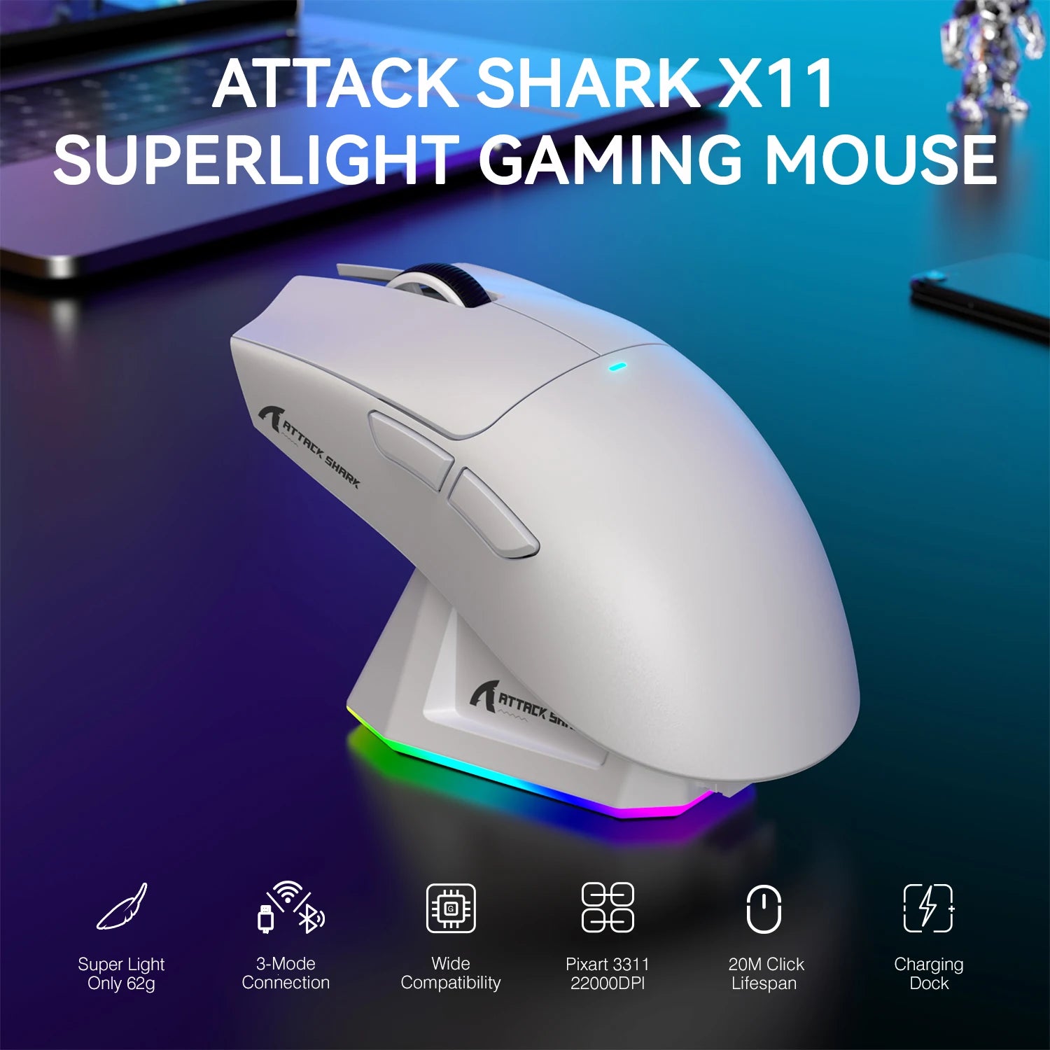 ATTACK SHARK X11 Lightweight Gaming Mause