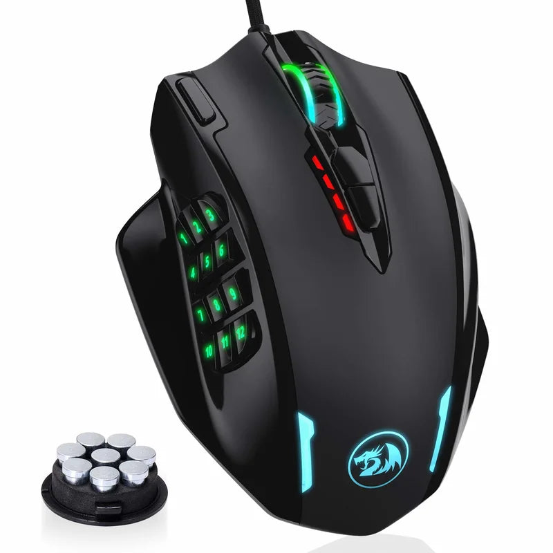 Redragon M908 | Wired Gaming Mouse — 18 Programmable Buttons | RGB