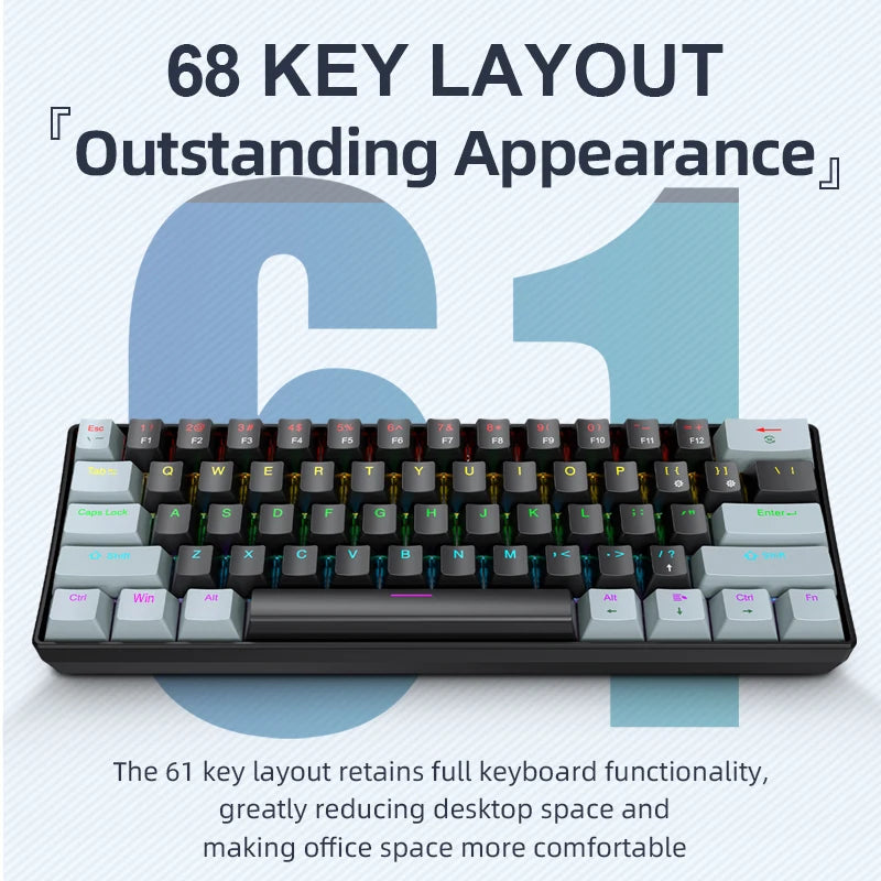 APAYADO K61 Mini Mechanical Gaming Keyboard