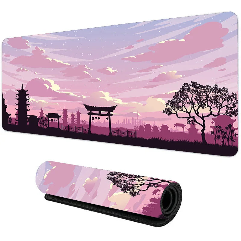 Night Moonlight Large Gaming Desk Mat – Non-Slip Esports Mousepad