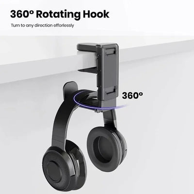 2-in-1 Gaming Headset & Controller Stand – Desk Edge Clip-On Holder