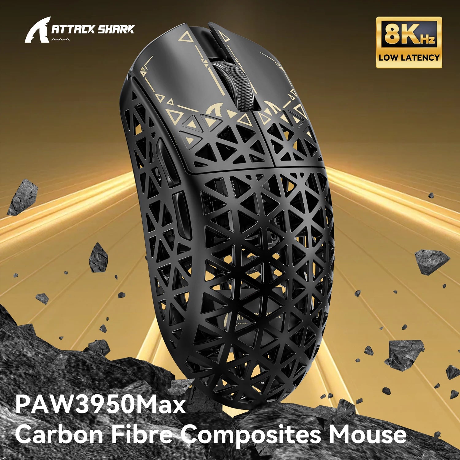 Attack Shark R5 Ultra | Wireless 8K Gaming Mouse — 39g Carbon Fiber