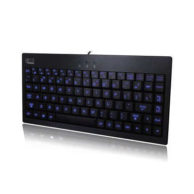 Adesso AKB-110EB - SlimTouch 110 3-Color Illuminated Mini Keyboard 12 inches Black