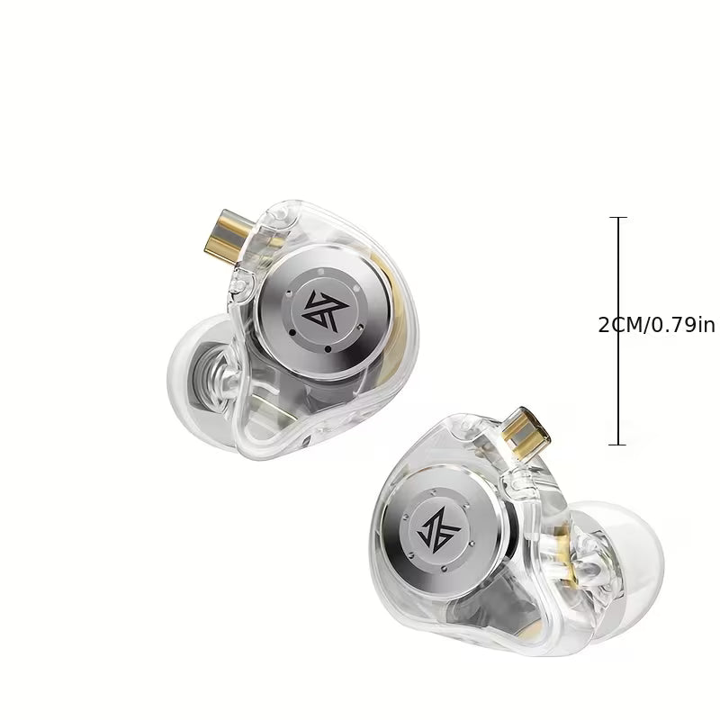 KZ EDX PRO Gaming Earbuds KZ in Ear Monitors Deep Bass Sound Wired Earbuds HiFi in Ear Headphones with New 1DD 10mm Dynamic Driver IEM Detachable Cable for Music Gaming Video (White with mic)