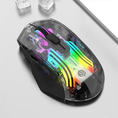 Aesthetic Clear Wireless Mouse   RGB Glow